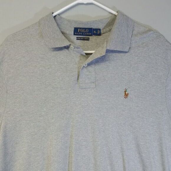 Polo Ralph Lauren Polo Shirt Mens XL Gray Flesh Pony Pima Soft Touch Casual - Picture 2 of 9